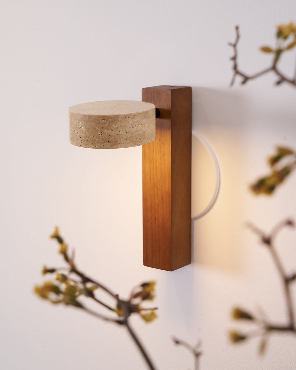 Ulvyna Applique Murale Cylindrique Empilée en Travertin - Neutralighting
