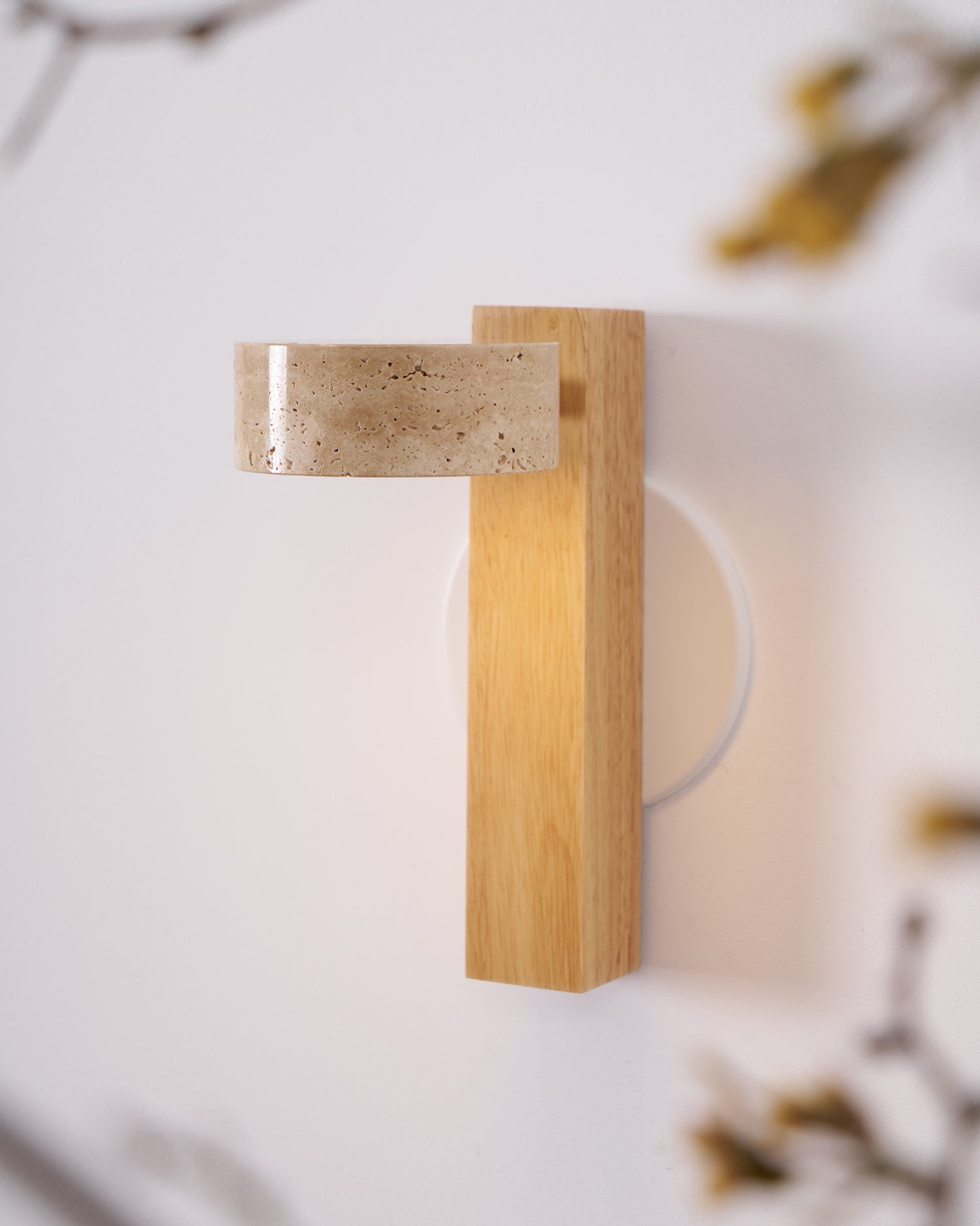 Ulvyna Applique Murale Cylindrique Empilée en Travertin - Neutralighting