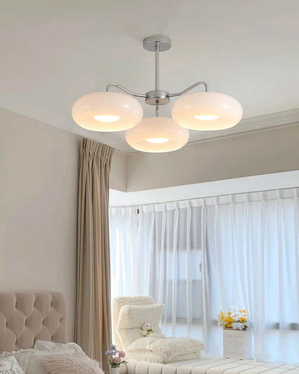 Tetra Lustre Plafonnier Chrome Élégant 3 Ampoules - Neutralighting