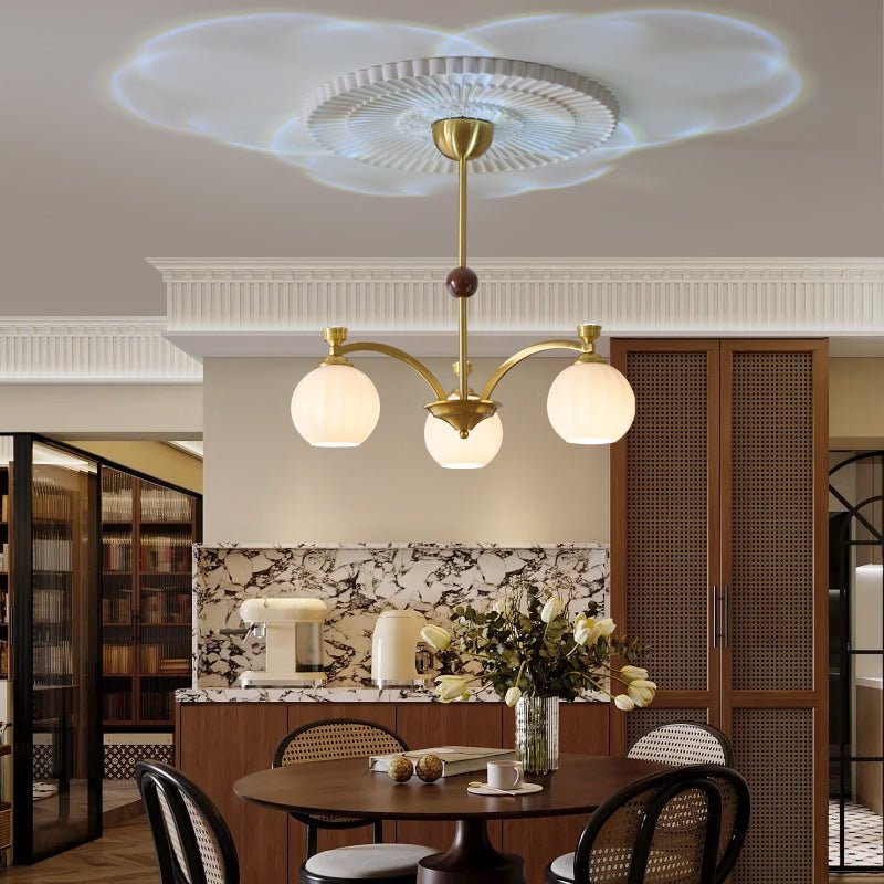 Usilia Chandelier Verre Bois Vintage Élégance - Neutralighting