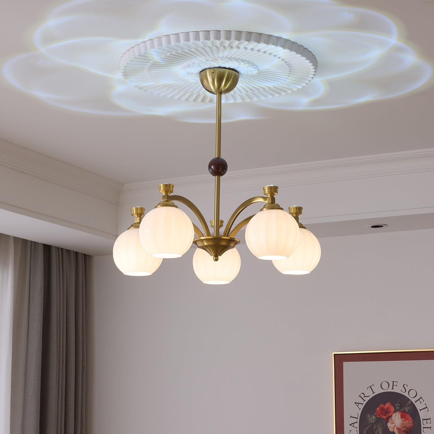 Usilia Chandelier Verre Bois Vintage Élégance - Neutralighting