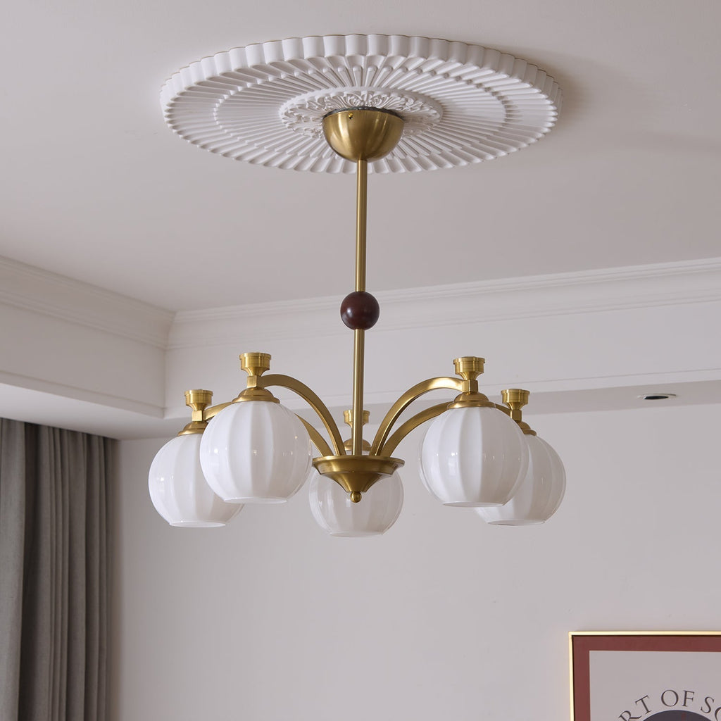Usilia Chandelier Verre Bois Vintage Élégance - Neutralighting