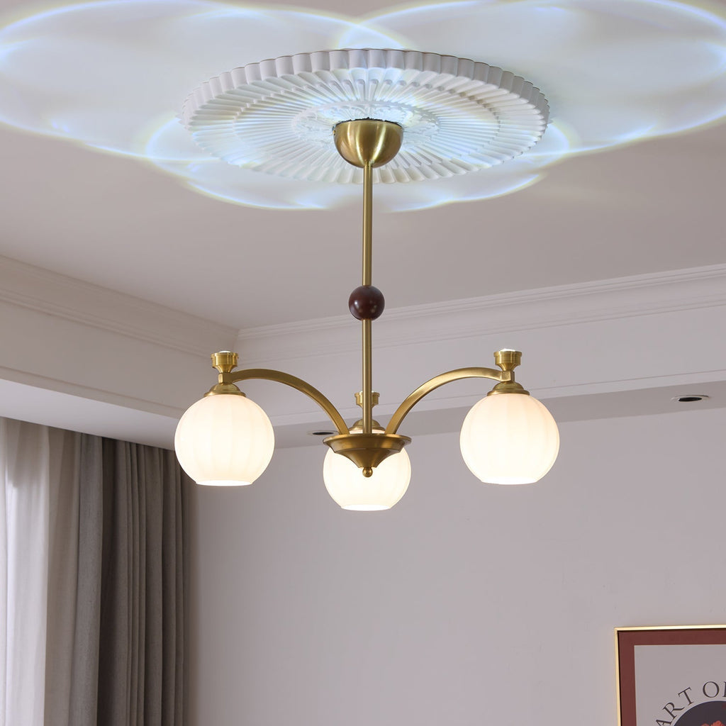 Usilia Chandelier Verre Bois Vintage Élégance - Neutralighting