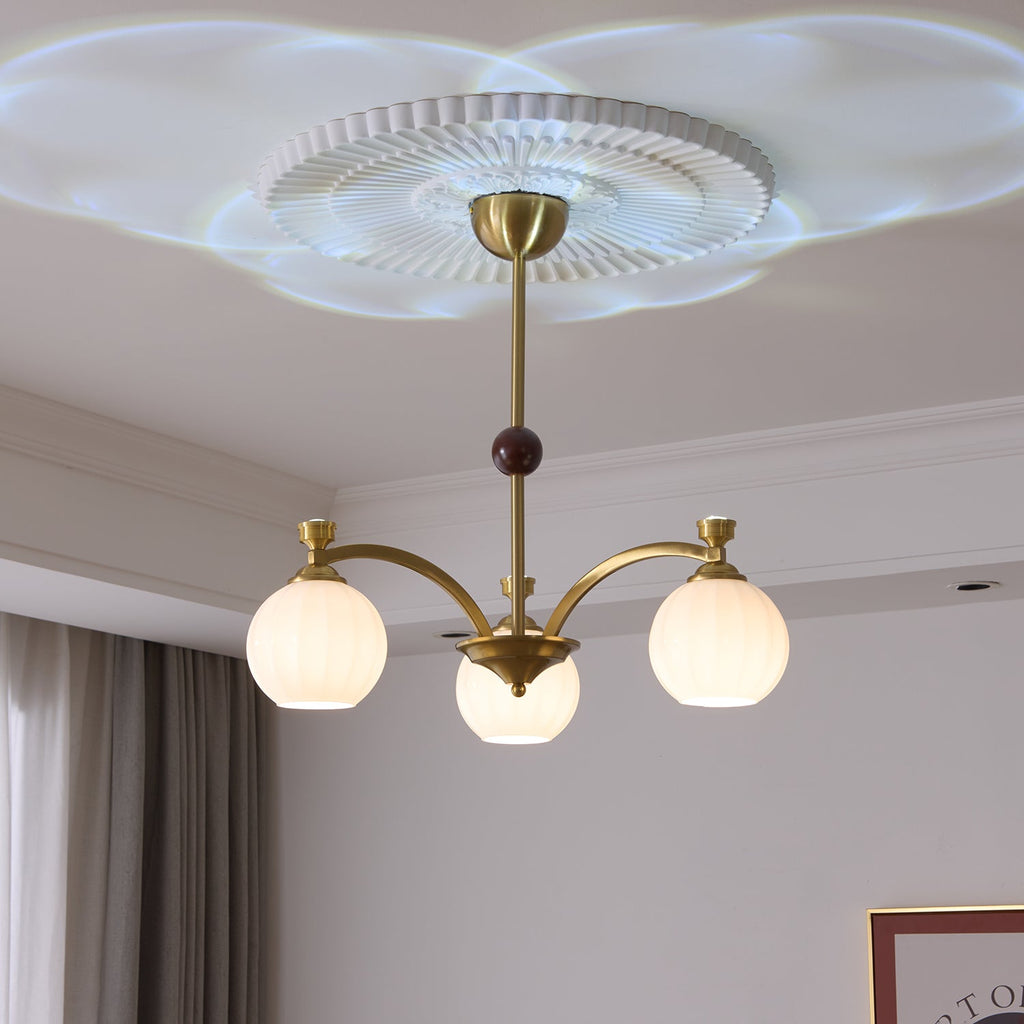Usilia Chandelier Verre Bois Vintage Élégance - Neutralighting