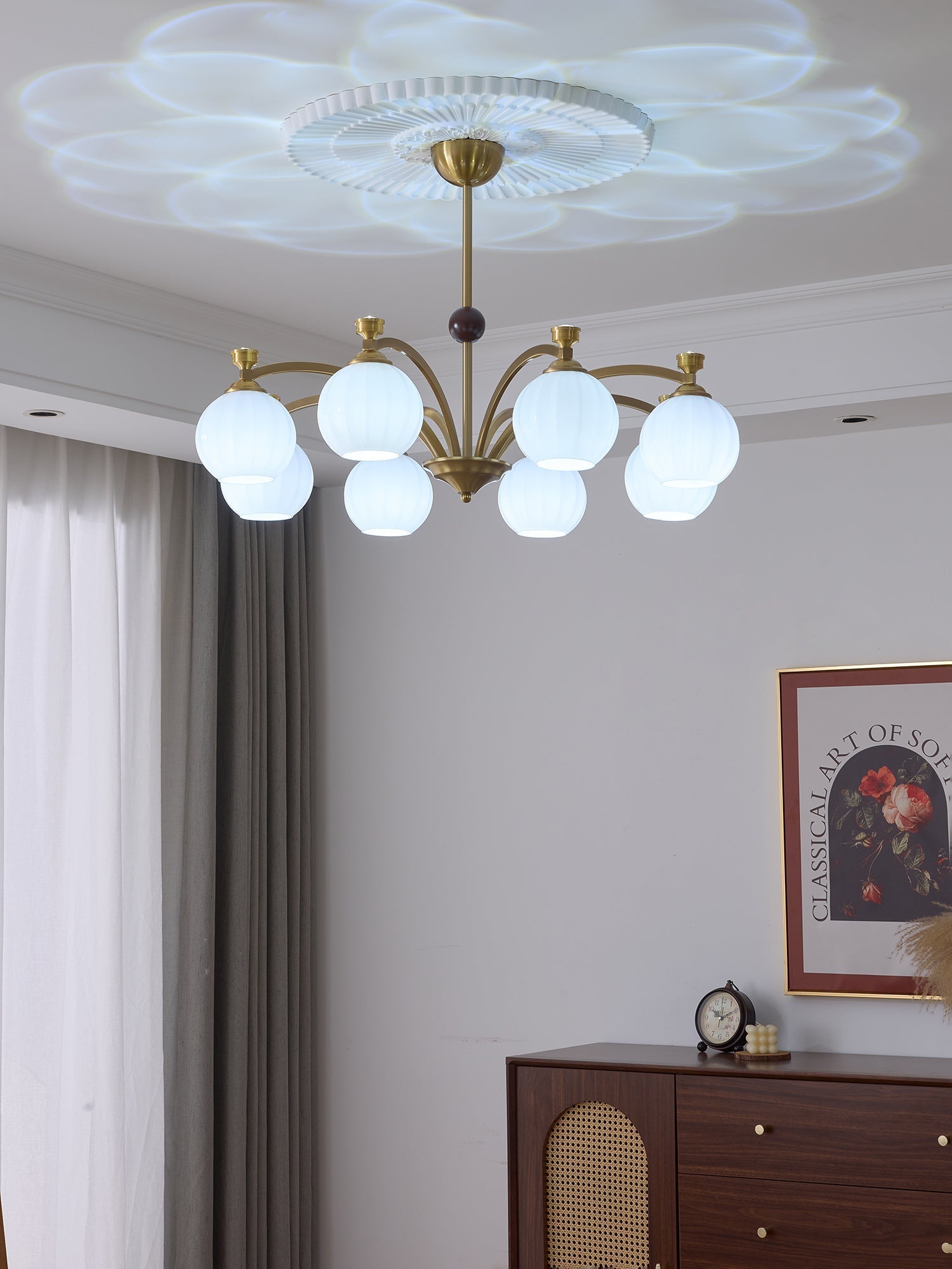 Usilia Chandelier Verre Bois Vintage Élégance - Neutralighting