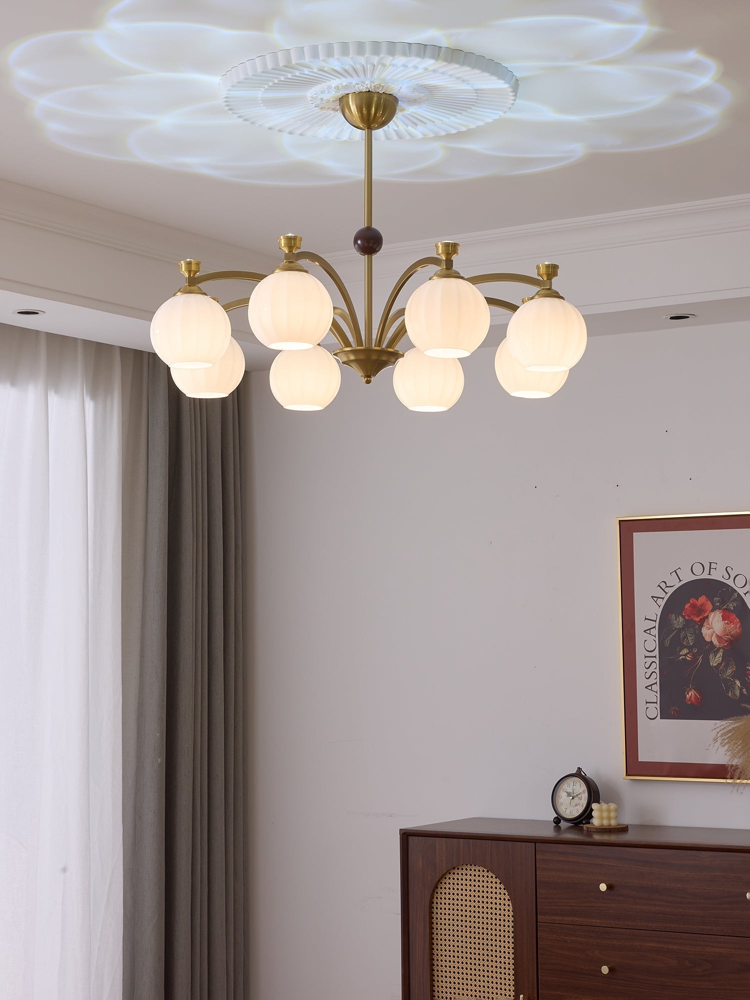Usilia Chandelier Verre Bois Vintage Élégance - Neutralighting