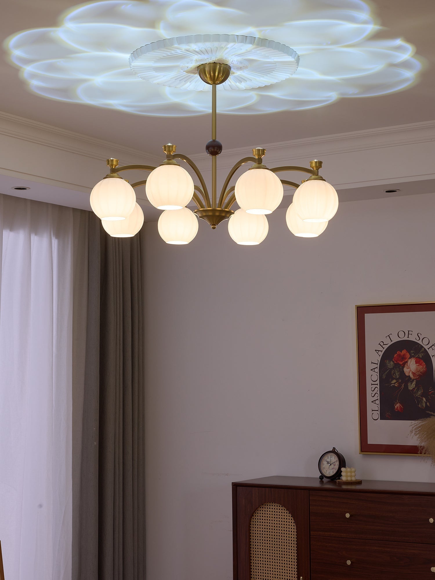 Usilia Chandelier Verre Bois Vintage Élégance - Neutralighting