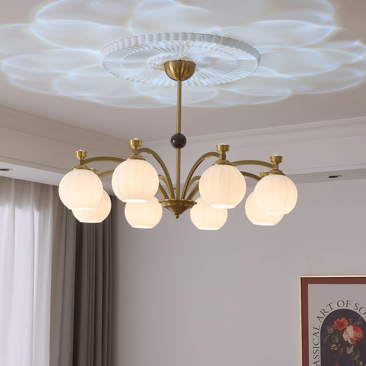 Usilia Chandelier Verre Bois Vintage Élégance - Neutralighting
