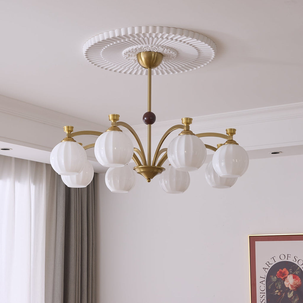 Usilia Chandelier Verre Bois Vintage Élégance - Neutralighting