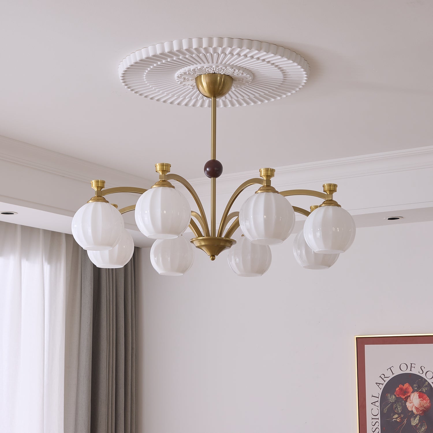 Usilia Chandelier Verre Bois Vintage Élégance - Neutralighting