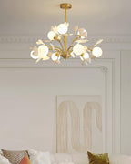 Lustra Chandelier Feuille de Ginkgo Laiton Verre - Neutralighting