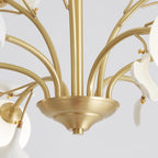 Lustra Chandelier Feuille de Ginkgo Laiton Verre - Neutralighting