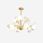 Lustra Chandelier Feuille de Ginkgo Laiton Verre - Neutralighting