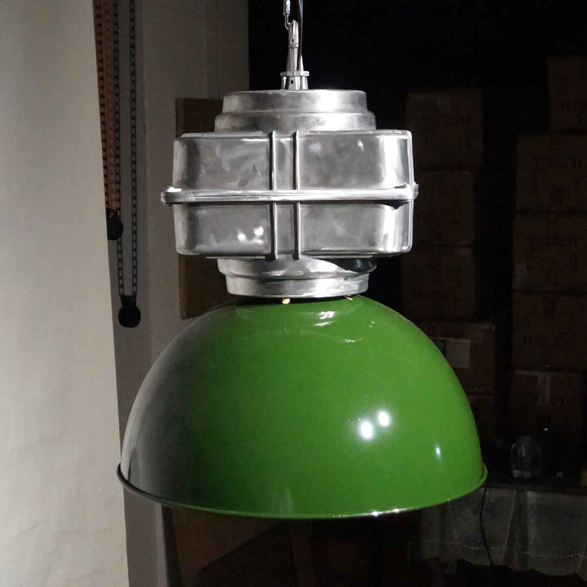 Vemiryra Ancien Industriel Vert Métal Lumière Pendentif - Neutralighting