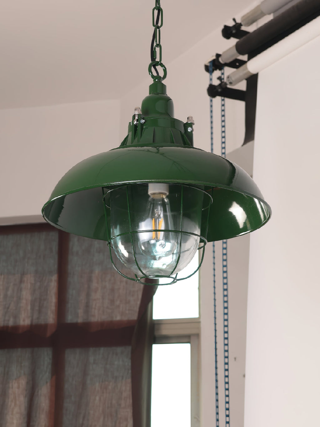 Vemiryra Ancien Industriel Vert Métal Lumière Pendentif - Neutralighting