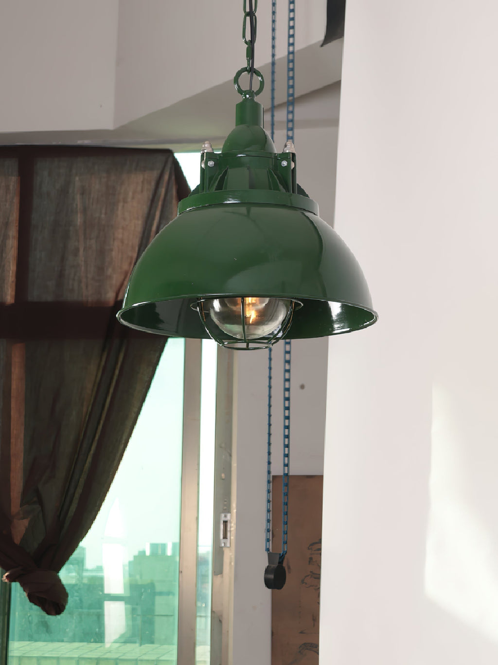 Vemiryra Ancien Industriel Vert Métal Lumière Pendentif - Neutralighting