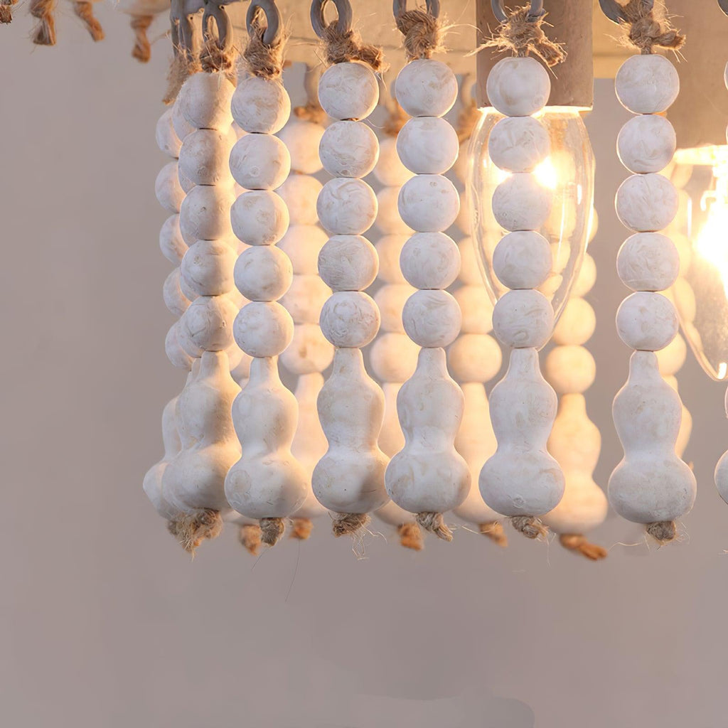 Lustra Chandelier Bois Empilé Perles - Neutralighting