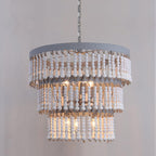 Lustra Chandelier Bois Empilé Perles - Neutralighting