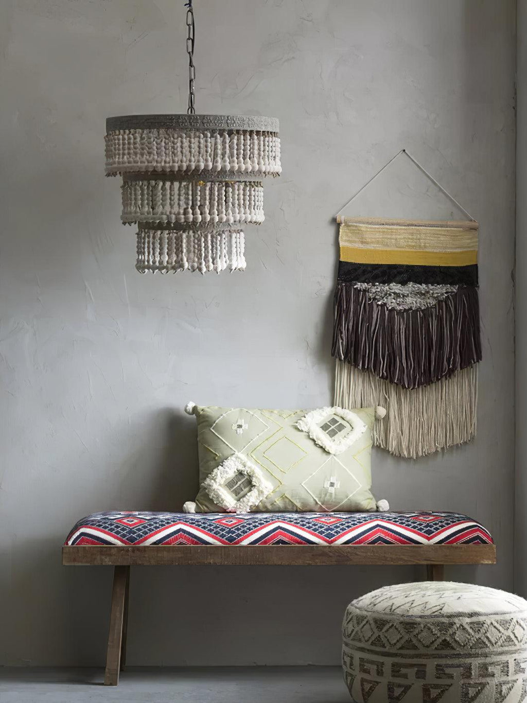 Lustra Chandelier Bois Empilé Perles - Neutralighting