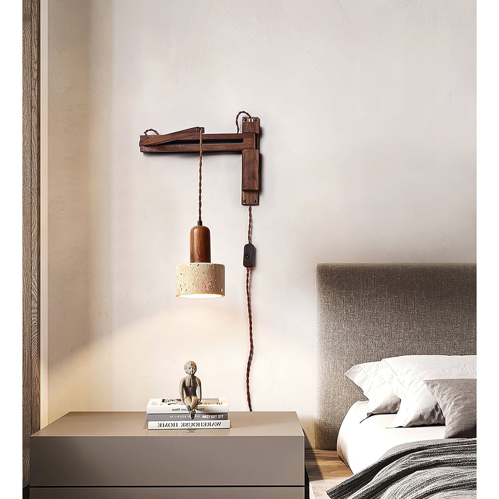 Cezoria Travertin Bras Oscillant Applique Murale - Neutralighting
