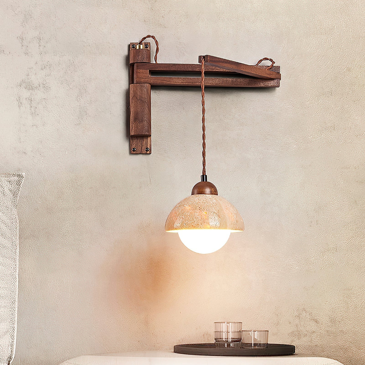 Cezoria Travertin Bras Oscillant Applique Murale - Neutralighting