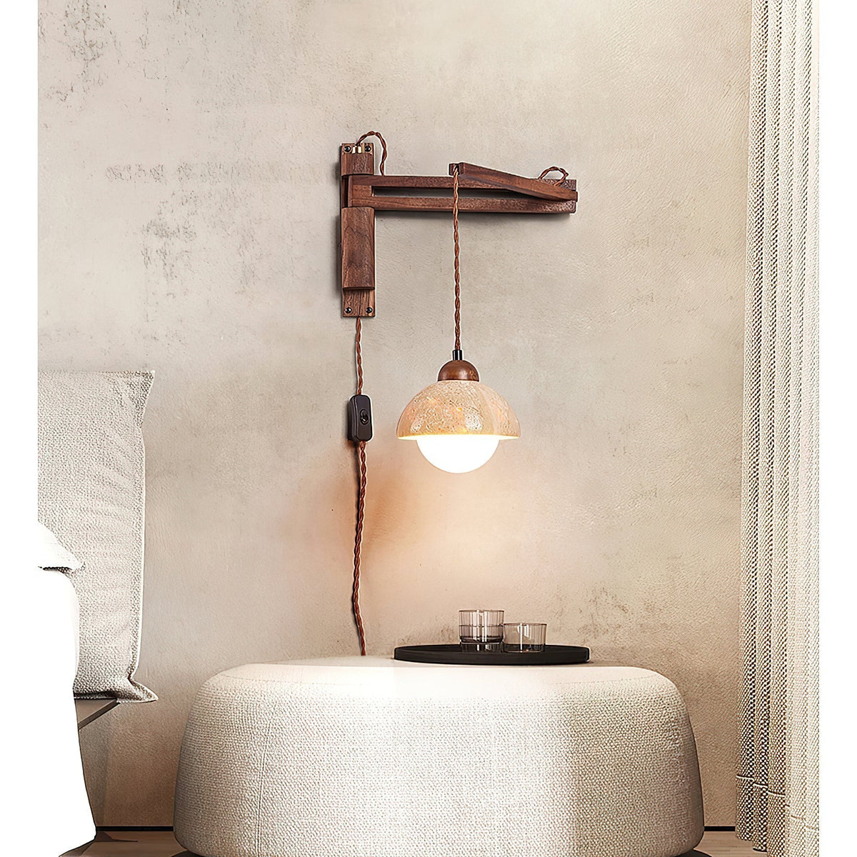 Cezoria Travertin Bras Oscillant Applique Murale - Neutralighting