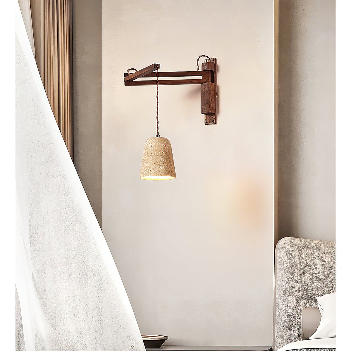 Cezoria Travertin Bras Oscillant Applique Murale - Neutralighting