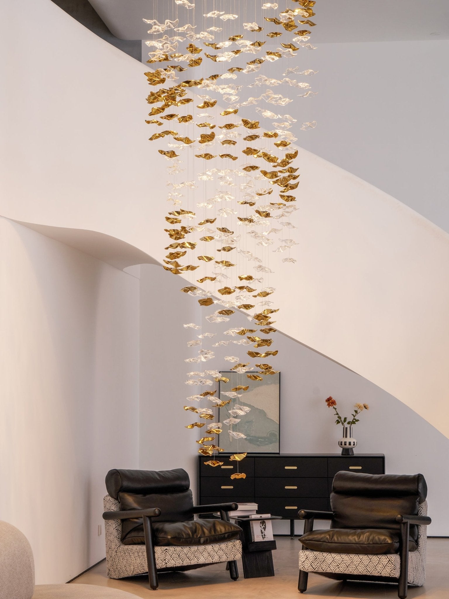 Nephele Chandelier Feuille en Cristal - Neutralighting