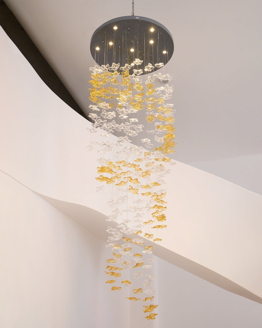 Nephele Chandelier Feuille en Cristal - Neutralighting