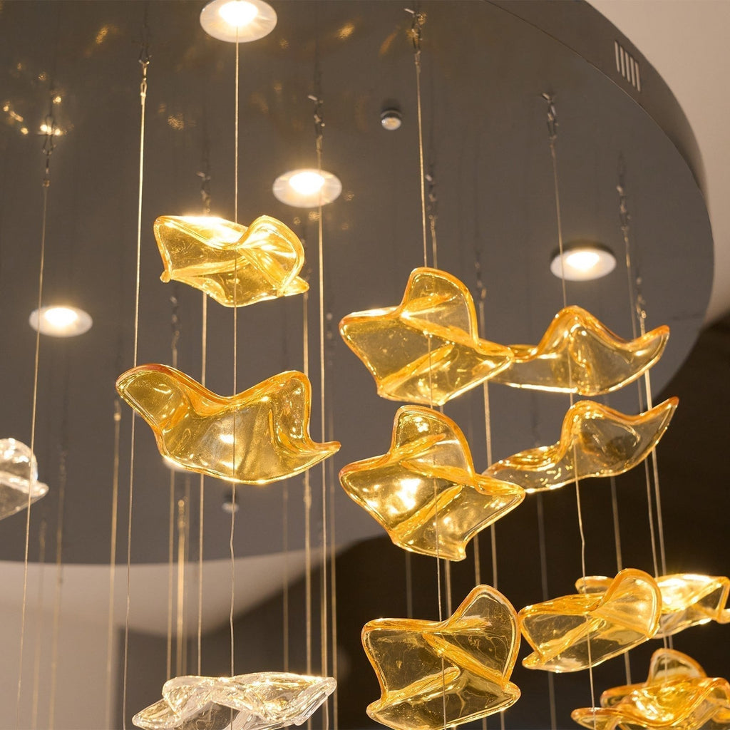 Nephele Chandelier Feuille en Cristal - Neutralighting