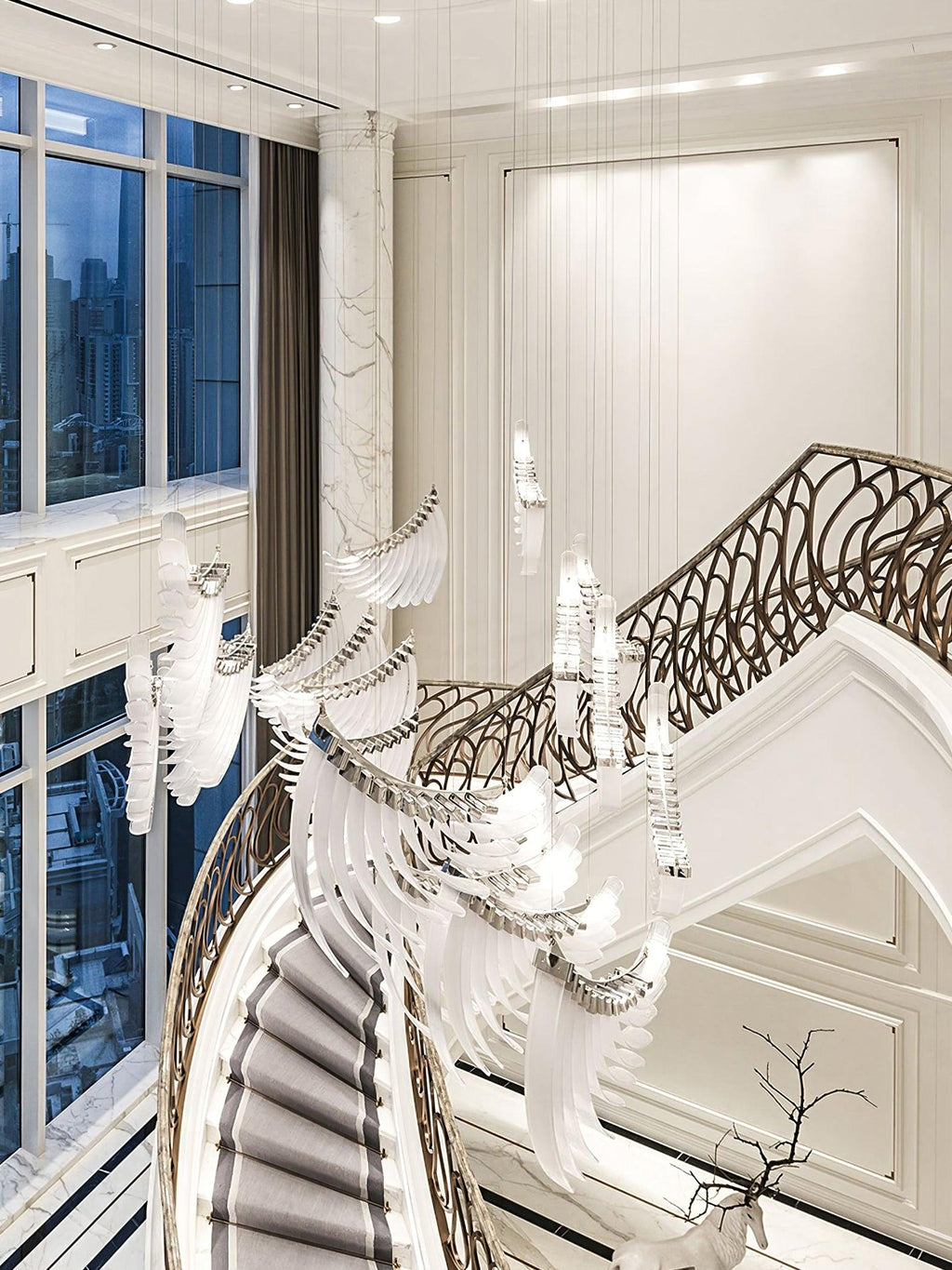 Tiered Lustre Palmettes Luxueux Postmoderne - Neutralighting