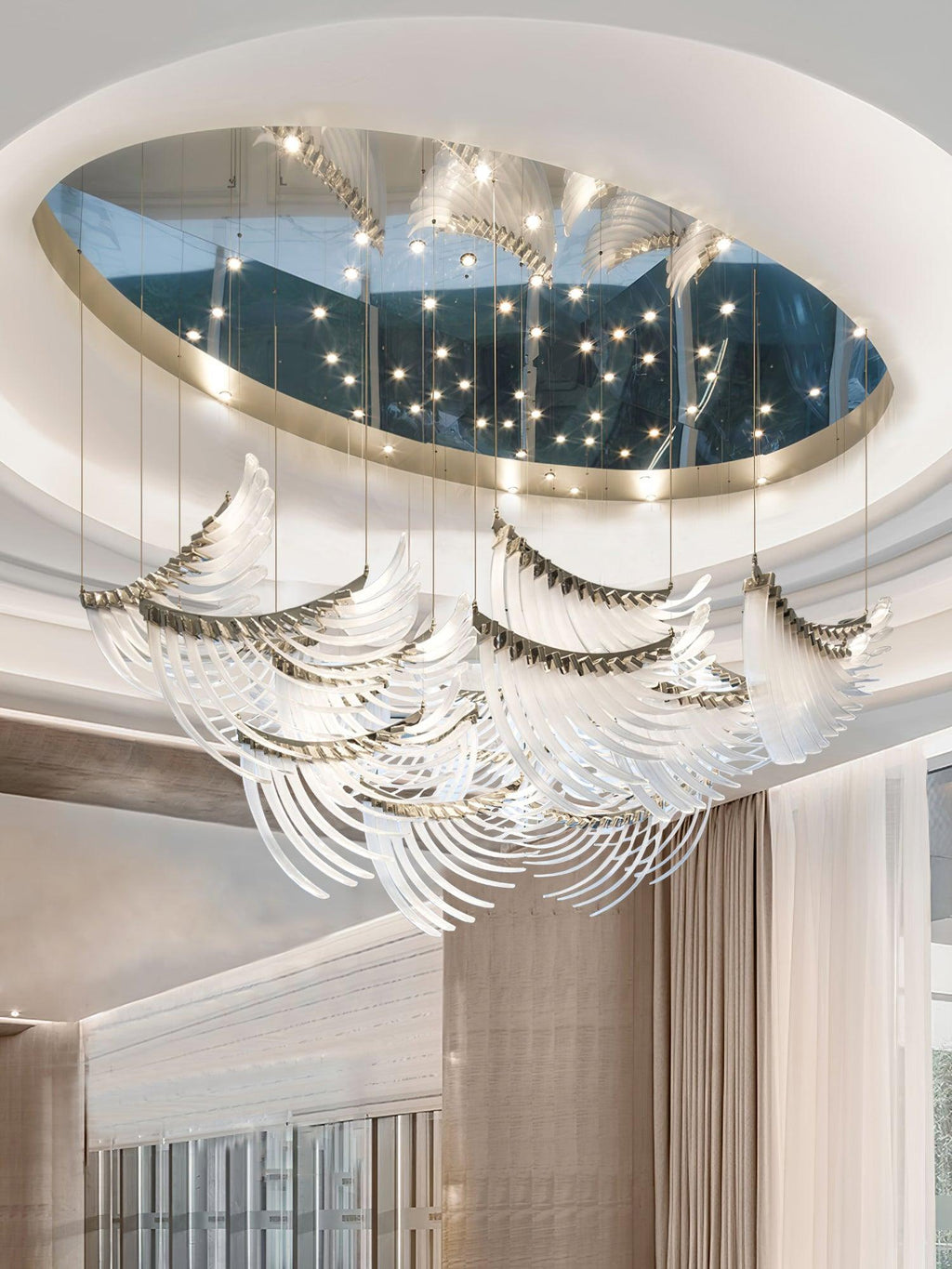 Tiered Lustre Palmettes Luxueux Postmoderne - Neutralighting