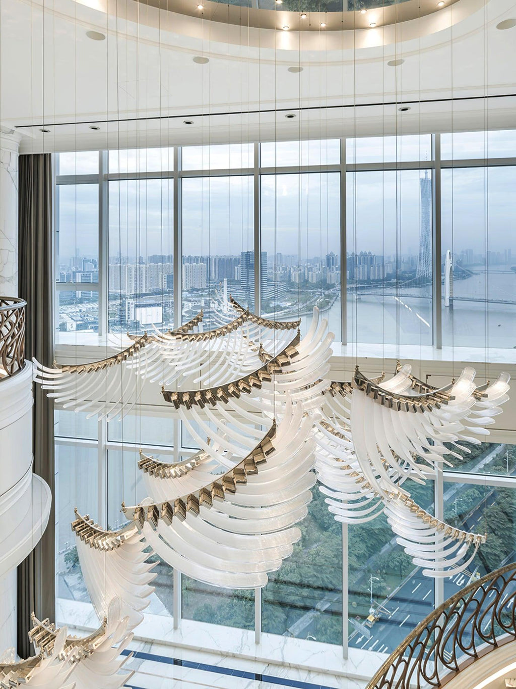 Tiered Lustre Palmettes Luxueux Postmoderne - Neutralighting