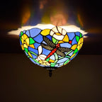 Tiffany Vintage Plafonnier Verre Chambre À Coucher - Neutralighting