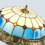 Tiffany Rétro LED Plafonnier Métal Verre Rond Chambre À Coucher - Neutralighting