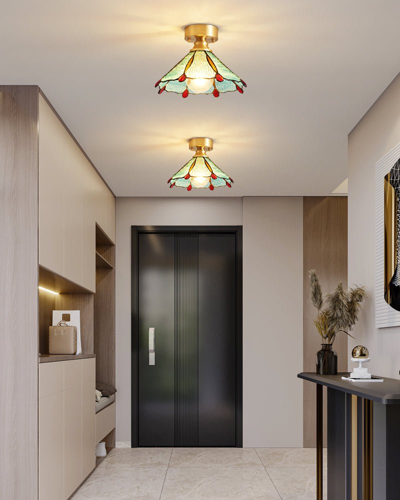 Solara Lumière de Plafond Vintage Florale en Vitrail - Neutralighting
