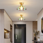 Solara Lumière de Plafond Vintage Florale en Vitrail - Neutralighting