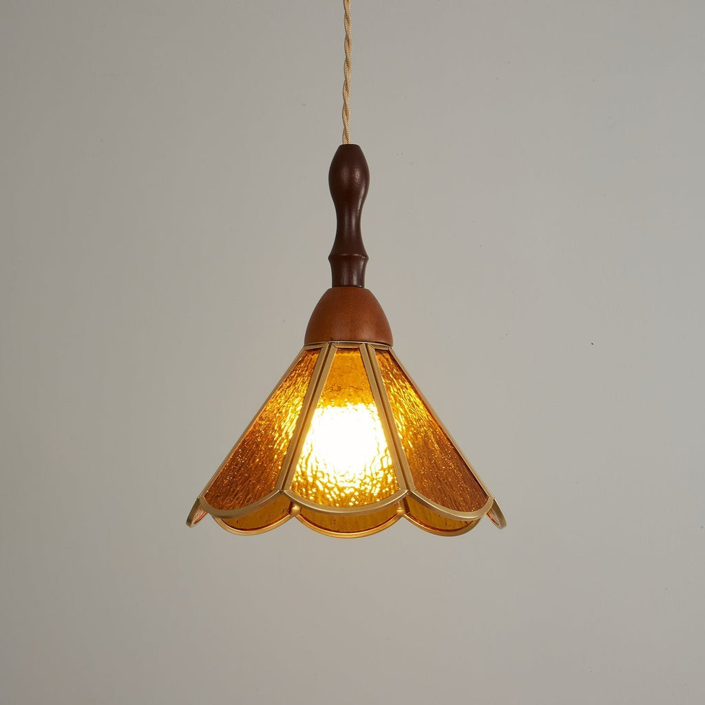 Florace Suspension Vintage en Bois et Verre - Neutralighting