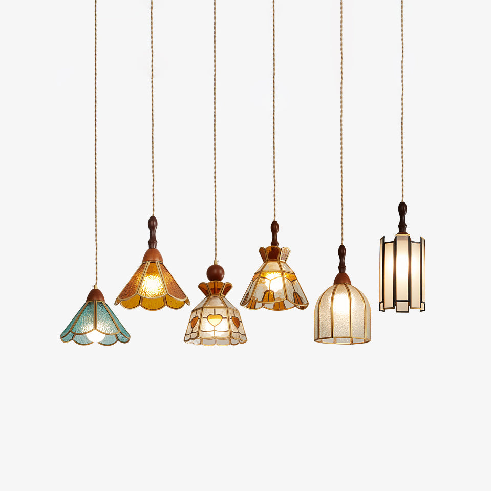 Florace Suspension Vintage en Bois et Verre - Neutralighting