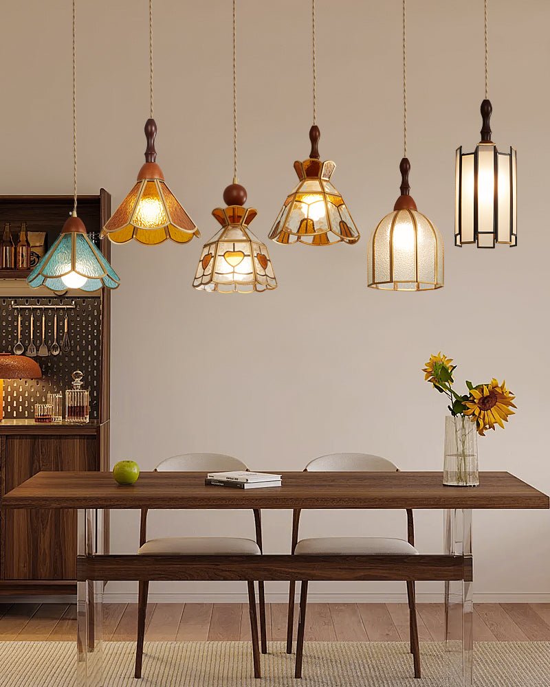 Florace Suspension Vintage en Bois et Verre - Neutralighting