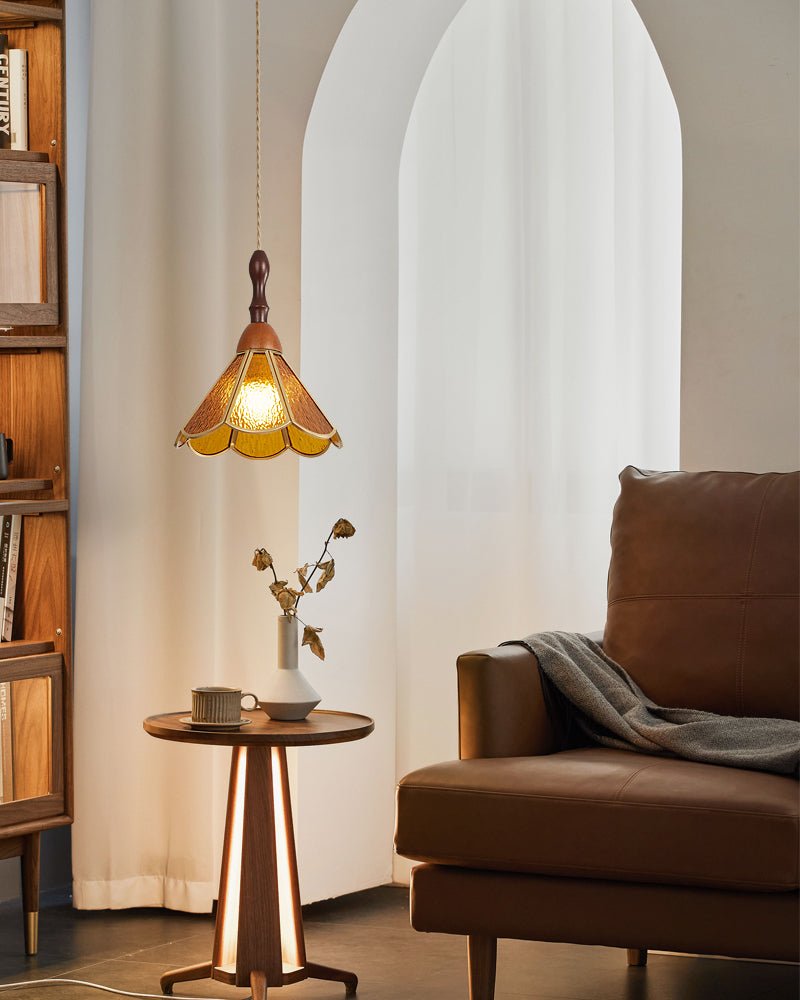 Florace Suspension Vintage en Bois et Verre - Neutralighting