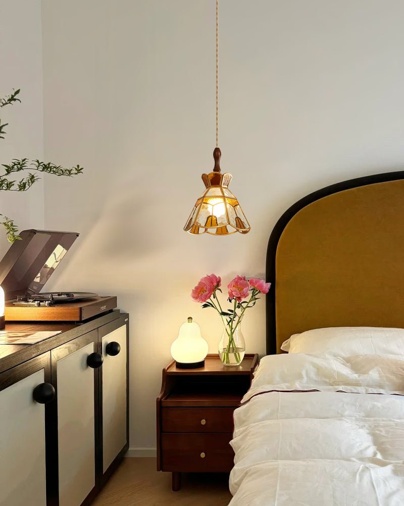Florace Suspension Vintage en Bois et Verre - Neutralighting