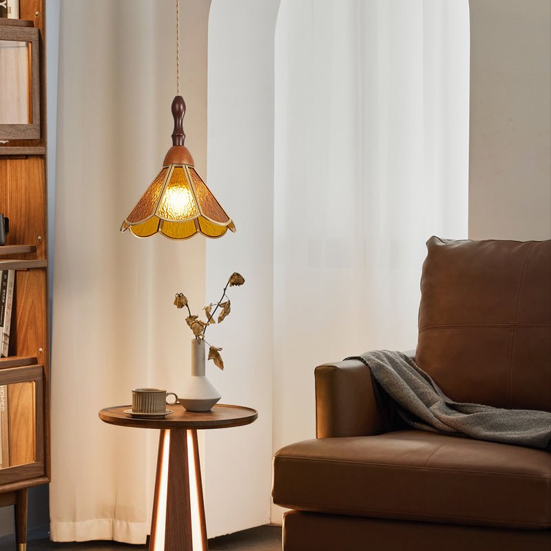 Florace Suspension Vintage en Bois et Verre - Neutralighting