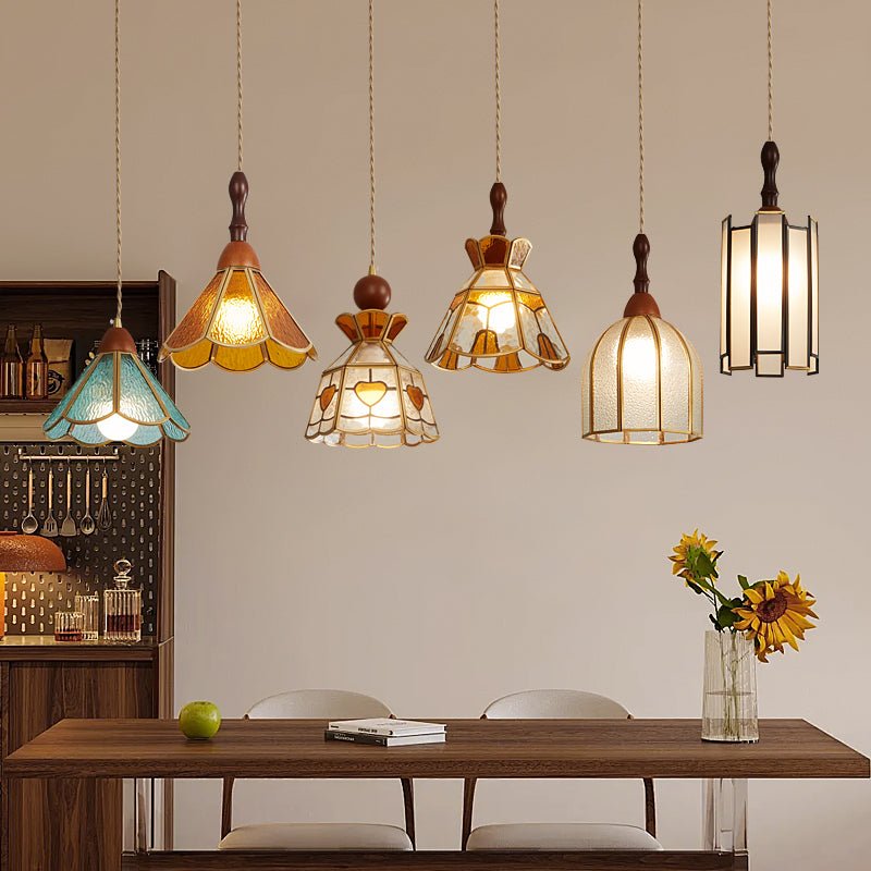 Florace Suspension Vintage en Bois et Verre - Neutralighting