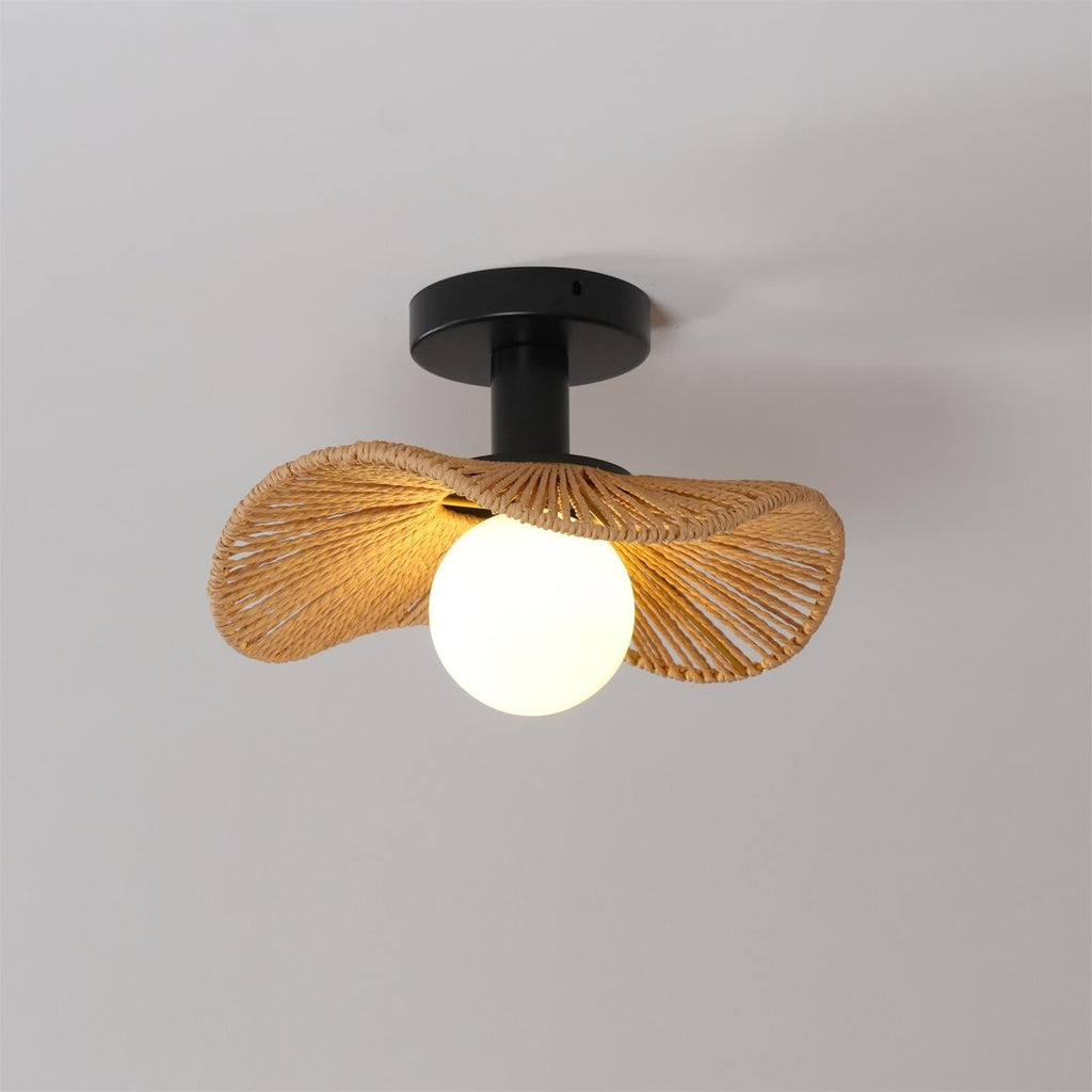 Fynora Lustra Plafonnier Semi-Encastré Tissé Élégant - Neutralighting