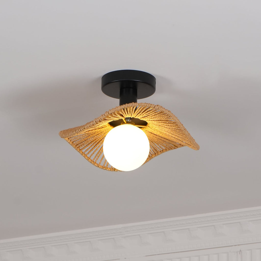 Fynora Lustra Plafonnier Semi-Encastré Tissé Élégant - Neutralighting