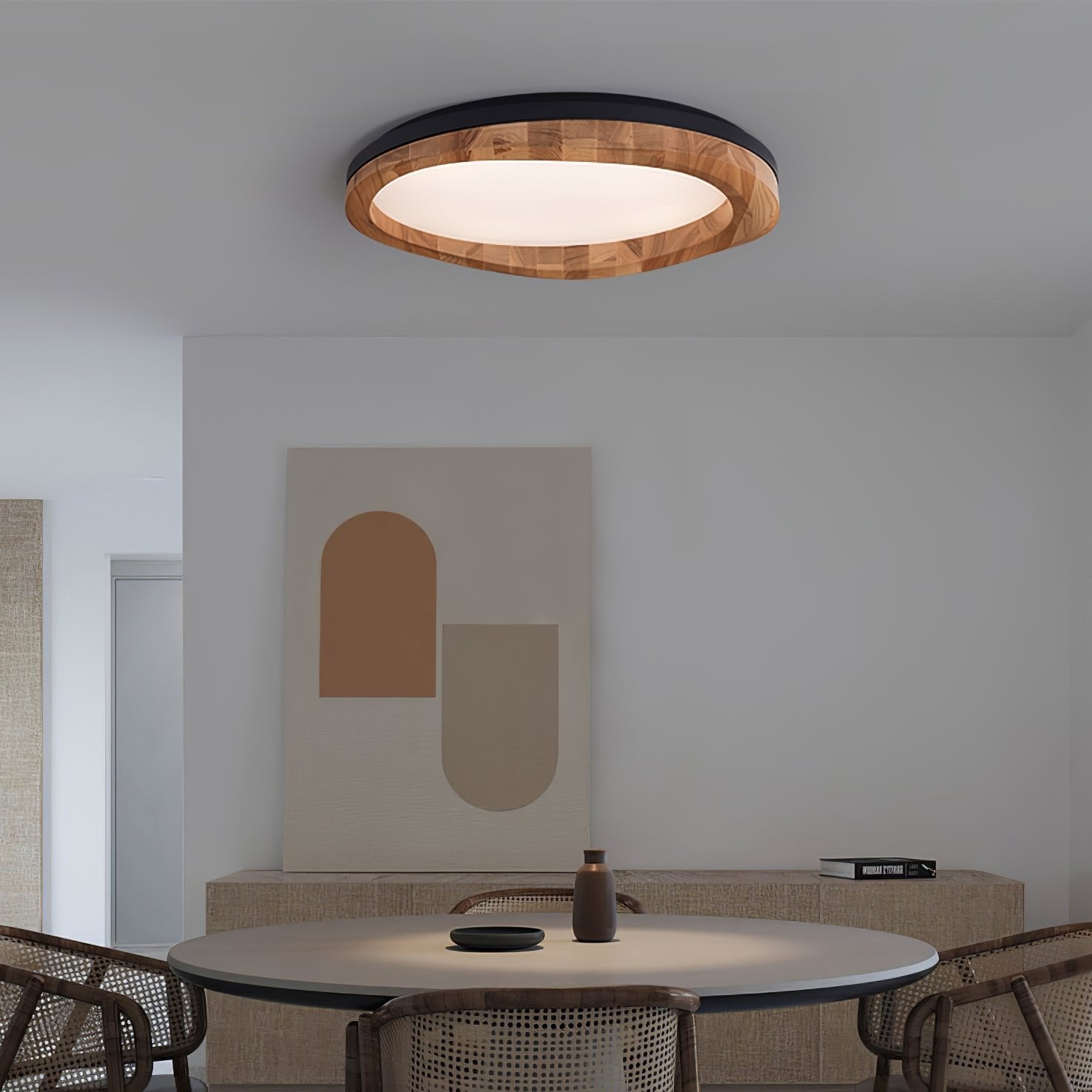 Artalis Noyer Bois Applique Plafond - Neutralighting