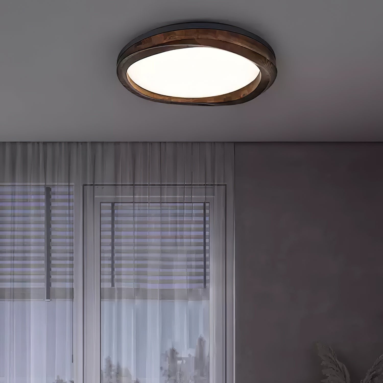 Artalis Noyer Bois Applique Plafond - Neutralighting
