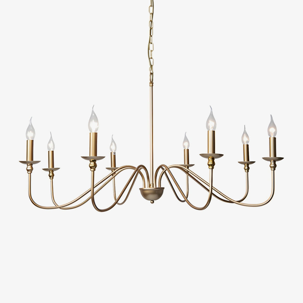 Lustra Chandelier Bougie Dorée Bras Courbés - Neutralighting