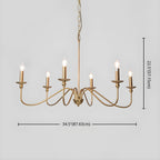 Lustra Chandelier Bougie Dorée Bras Courbés - Neutralighting